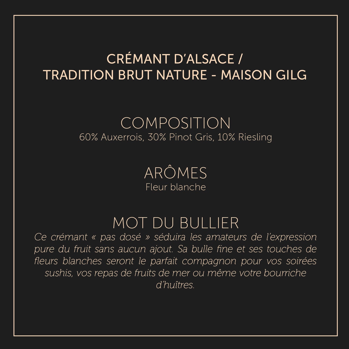 Tradition Brut Nature Gilg - Crémant d'Alsace - Brut Nature