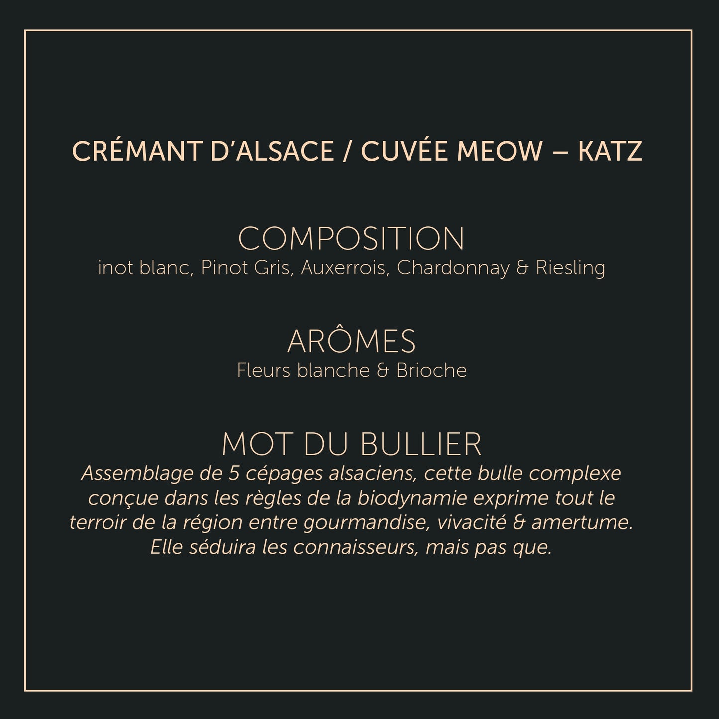 Cuvée Meow - Katz - crémant d'Alsace